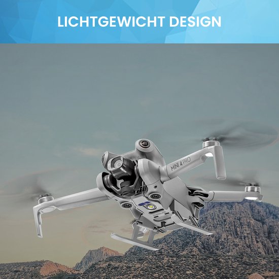 YONO Landingsgestel geschikt voor DJI Mini 4 Pro - Landing Gear Accessoires Opvouwbaar - Lichtgrijs