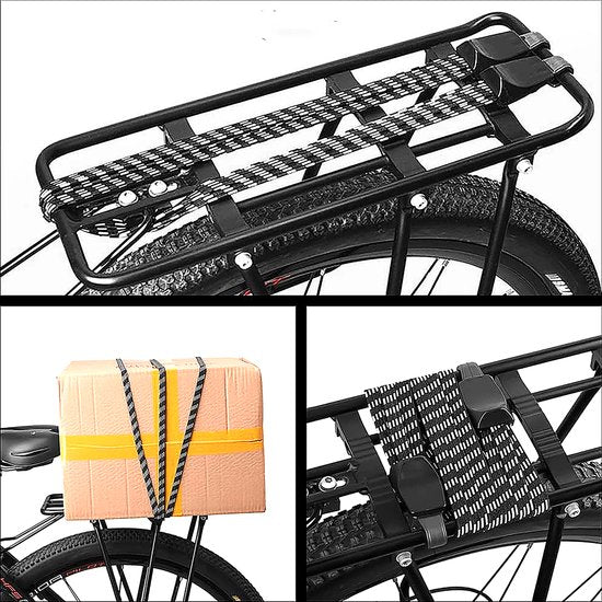 YONO Snelbinders Fiets met Haak - Universeel - Bagagebinder - Spinbinder - Spanelastiek - 2 Stuks