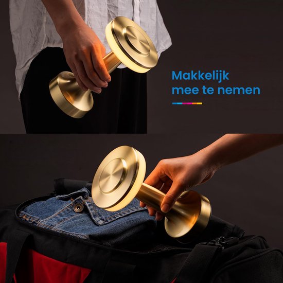 YONO Tafellamp Oplaadbaar - Lamp met Touch Functie - Slaapkamer - Woonkamer - Goud