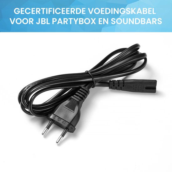 YONO Voedingskabel geschikt voor JBL Partybox 100/110/200/300/310/710/1000 - Netsnoer 1.80 M - Zwart
