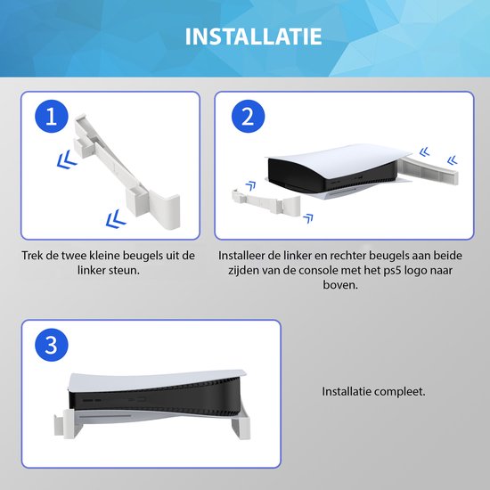 YONO Horizontale Standaard geschikt voor Playstation 5 - PS5 Stand Liggend - Houder - Lichtgrijs