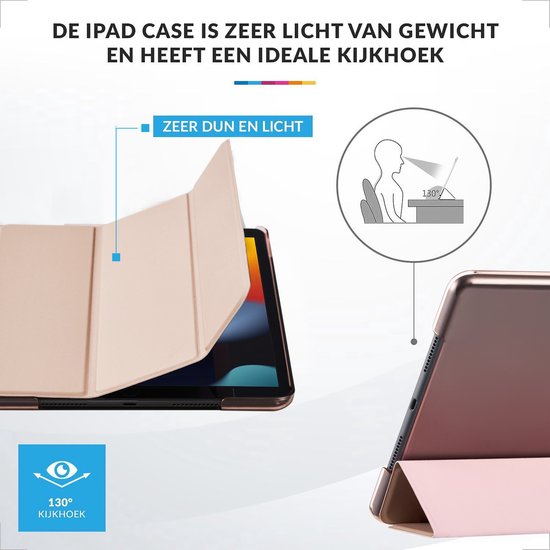 YONO Hoes geschikt voor iPad 9 10.2 inch - 9e Generatie - 8e - 7e - 2021 - 2020 - 2019 - Case Cover - Tablet Hoesje - Roze