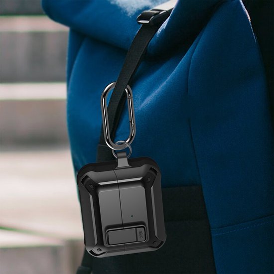 YONO Armor Hard Case geschikt voor Samsung Galaxy Buds 3 - 3 Pro - Hoesje met Lock - Zwart