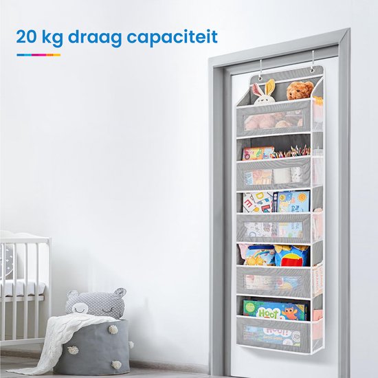 YONO Kast Organizer - Hangende Opberger voor Deur - Opbergzak - 5 Vakken - Grijs