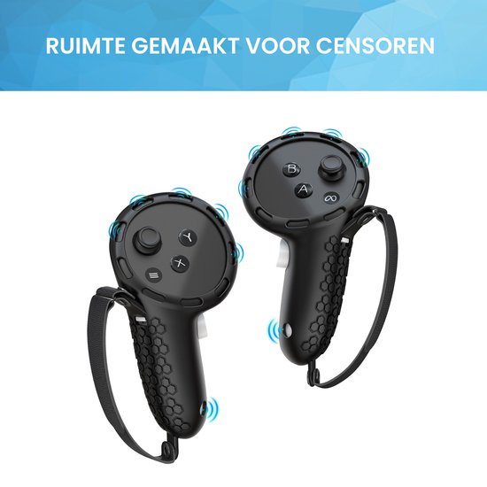 YONO Grip Case met Strap geschikt voor Oculus Quest 3 Touch Controller - Bescherming Cover Accessoires Meta Quest 3 - 2 Stuks - Zwart