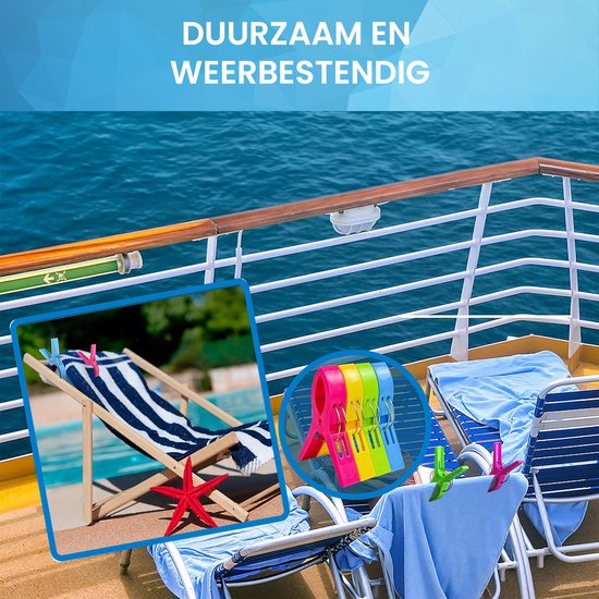 YONO Strandlaken Knijpers - Grote Handdoek Klemmen - Badlaken Clips - 16 Stuks