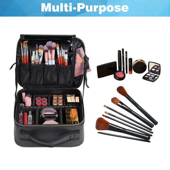 YONO Make Up Tas met Organizers - Beautycase Koffer - Dames en Meisjes - Zwart