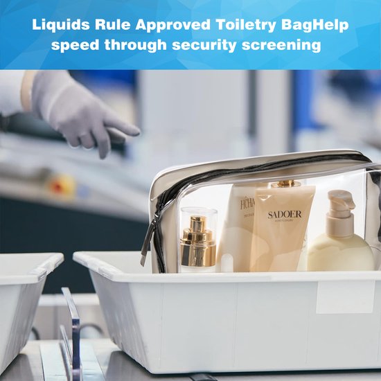 YONO Doorzichtige Toilettas Set - 4 Stuks - Reistas voor Toiletartikelen - Travel Organizer Make Up Tasjes - Transparante Toilettas - Reisset Vliegtuig Handbagage