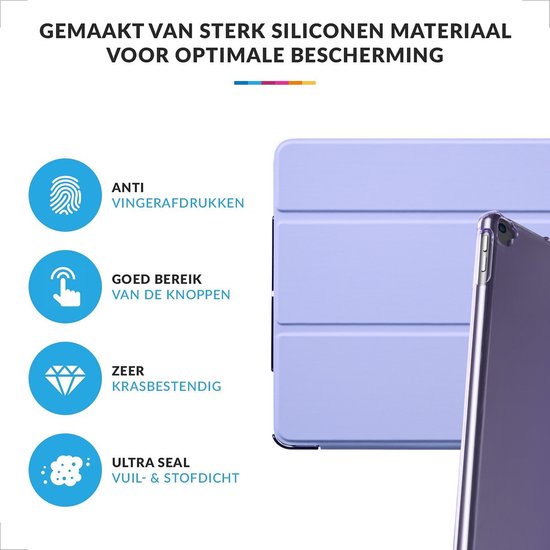 YONO Hoes geschikt voor iPad 9 10.2 inch - 9e Generatie - 8e - 7e - 2021 - 2020 - 2019 - Case Cover - Tablet Hoesje - Lila