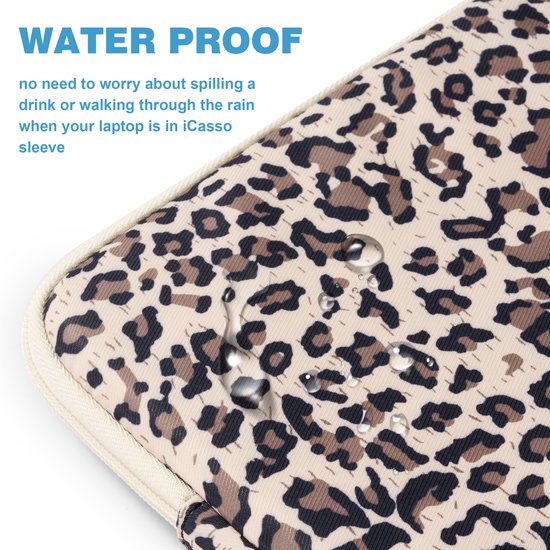 YONO Laptophoes 15 Inch – 14 Inch - Laptop Sleeve inclusief Etui Hoesje – Waterafstotende Laptoptas - Luipaard