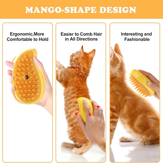 YONO Stoomborstel Kat en Hond - Kattenborstel Stoom - Hondenborstel - Kattenkam Kortharig en Langharig