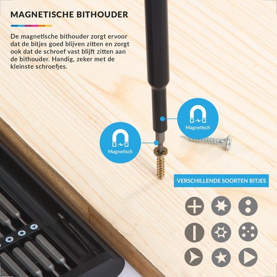 Professionele Precisie Schroevendraaierset 24-Delig Magnetisch - Gereedschap geschikt voor Laptop / Camera / Smartphone / iPhone / Tablet / Macbook / Brillen / Horloges / Uurwerk