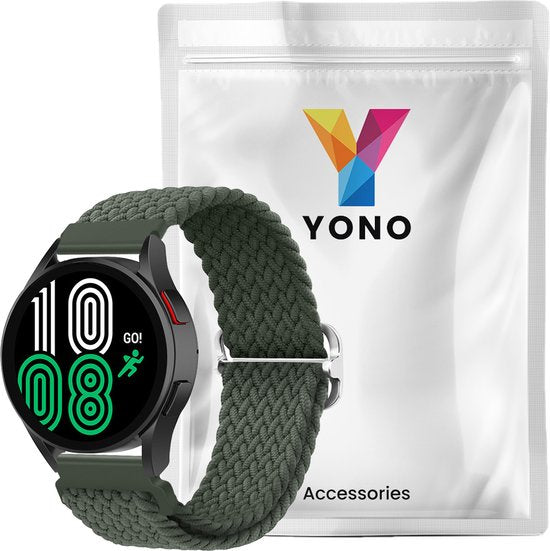 YONO Nylon Stretch Bandje 22mm - Horlogebandje geschikt voor Samsung Galaxy Watch 46mm / 3 (45mm) / Gear s3 - Polar Vantage M2 / Grit X - Huawei Watch GT 3 (pro) / 2 - Amazfit GTR - Donkergroen