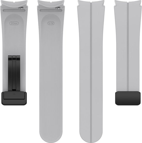 YONO Luxe Siliconen Sport Bandje 20mm geschikt voor Samsung Galaxy Watch 7 / 6 / 5 / 4 (40/43/44/47 mm) - Grijs