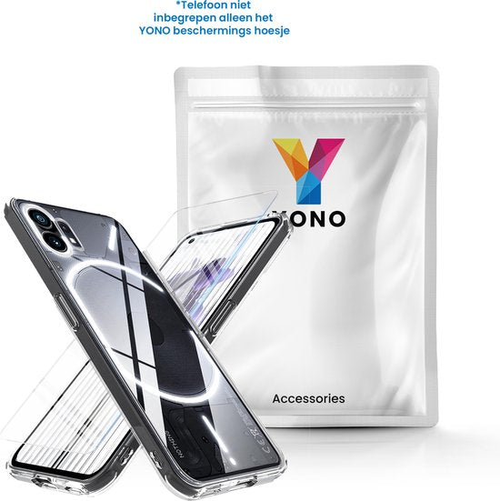 YONO Hoesje geschikt voor Nothing Phone 2 - Case met Screen Protector - Transparant