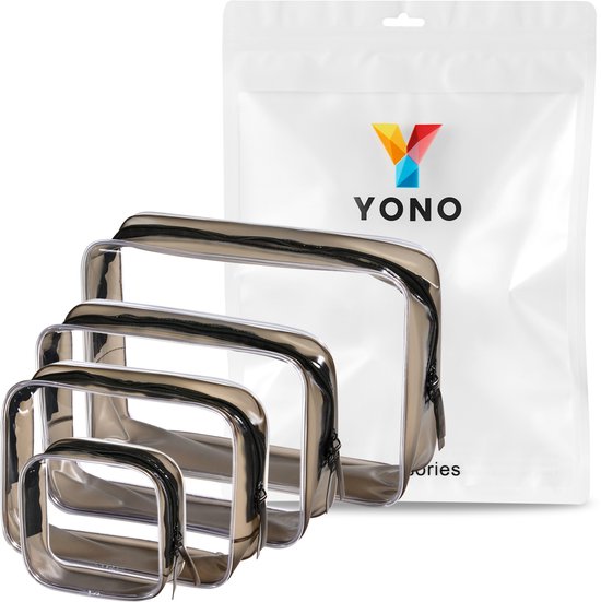 YONO Doorzichtige Toilettas Set - 4 Stuks - Reistas voor Toiletartikelen - Travel Organizer Make Up Tasjes - Transparante Toilettas - Reisset Vliegtuig Handbagage