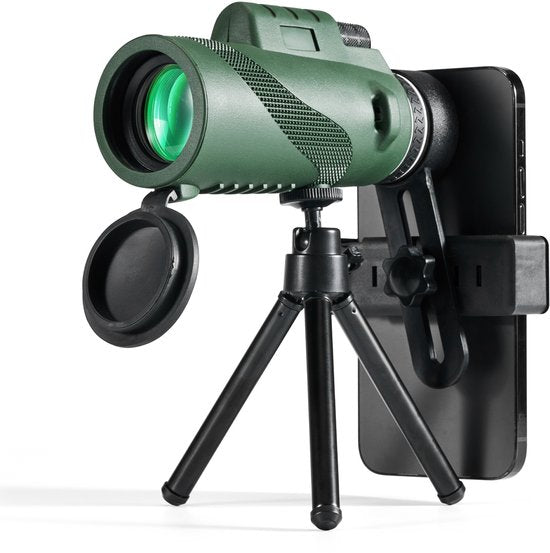 YONO Compacte Monokijker Smartphone - Monoculaire Telescoop - 80x100 - Verrekijker met Telefoon houder