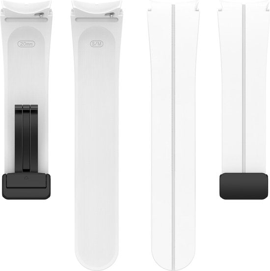 YONO Luxe Siliconen Sport Bandje 20mm geschikt voor Samsung Galaxy Watch 7 / 6 / 5 / 4 (40/43/44/47 mm) - Wit