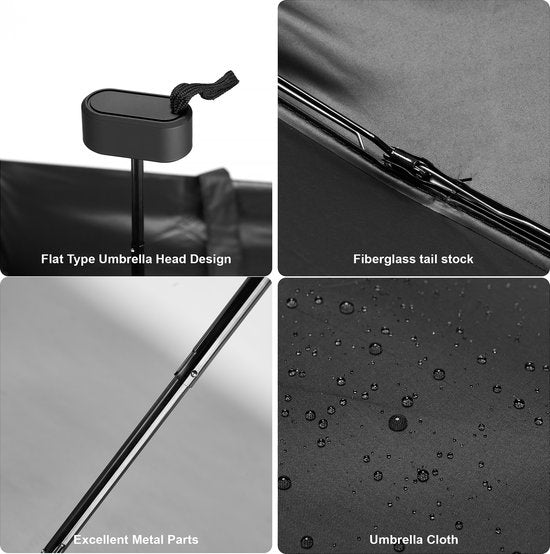 YONO Mini Paraplu Opvouwbaar - Kleine Zak Regenscherm - Zonneparaplu UV Bescherming - Zwart