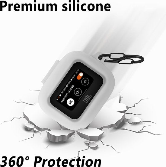 YONO Soft Case geschikt voor JBL Live Beam 3 / Buds 3 / Flex 3 - Siliconen Hoesje - Wit