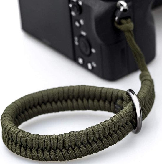 YONO Nylon Camera Polsband Universeel – Wrist Strap – Handvat Grip – Hand Riem geschikt voor Canon / Nikon / Sony - Donkergroen