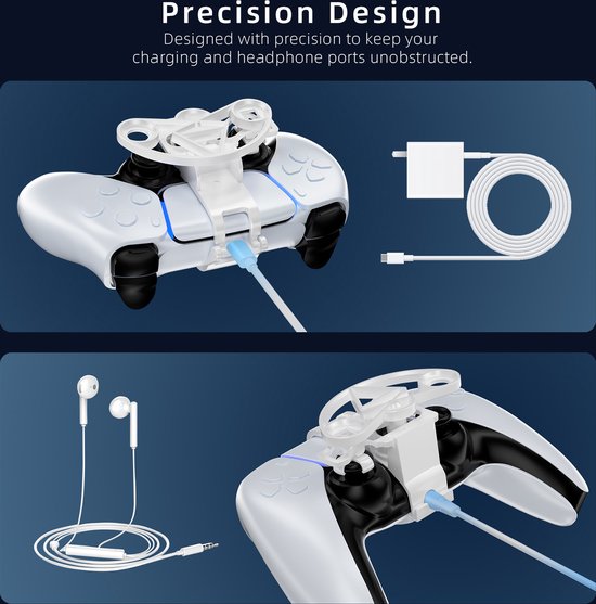 YONO Stuur geschikt voor Playstation PS5 Controller - Stuurwiel - Racestuur - Accessoires - Wit