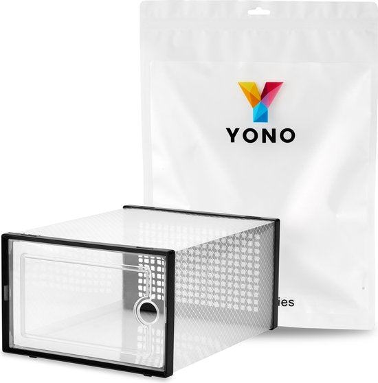 YONO Sneakerbox - Schoenenbox - Schoenen Opbergsysteem - Schoenenrek Organizer - Transparant - Zwart - 1 Box