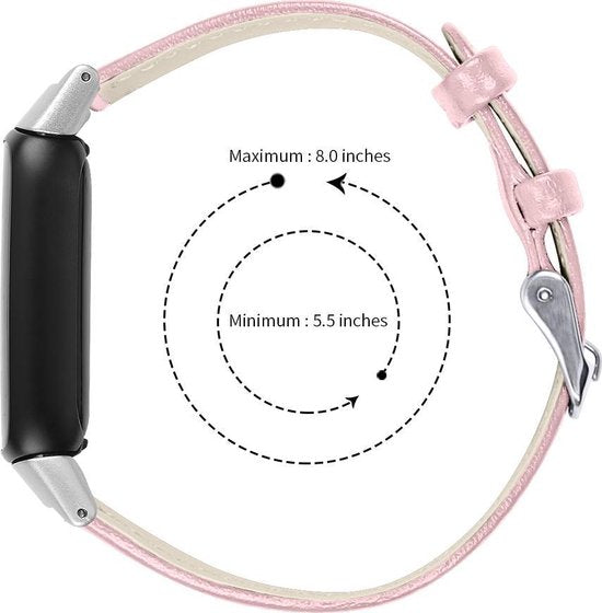 YONO Leer Bandje geschikt voor Fitbit Luxe - Vervangende Leren Armband - Lichtroze