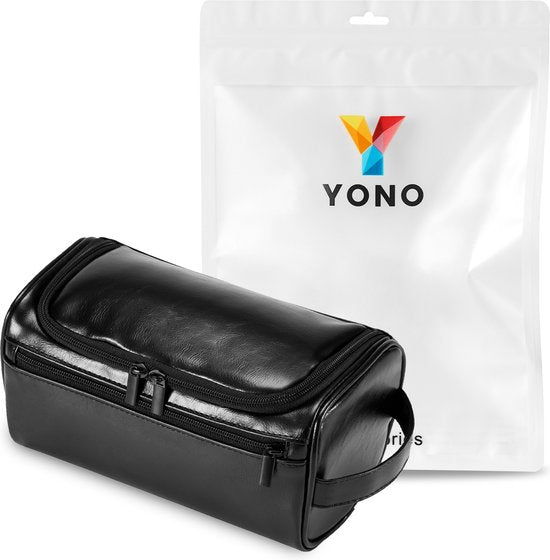 YONO Toilettas Heren - Toiletzak met Haak - Kunstleer - Travel Organizer Mannen - Zwart
