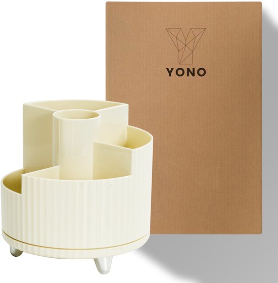 YONO Make Up Organizer - Organizer Skincare - Parfum - Houder - Draaibaar - Staand - Ivory