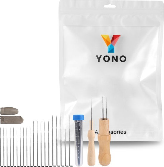 YONO Naaldvilten Pakket - Vilt Naalden - Needle Felting Starterset voor Viltwol - 24 Delig