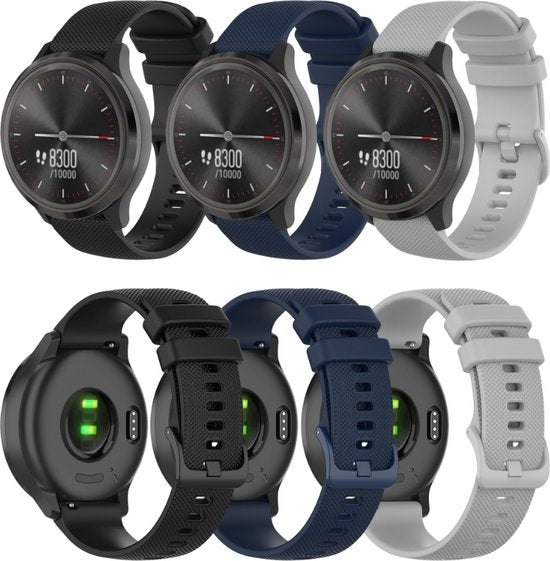 YONO Sport Bandjes Set - 20mm - Geschikt voor Garmin Vivoactive 5 - Samsung Galaxy Watch 7 6 5 - 3-Pack