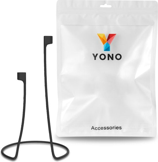YONO Magnetische Band geschikt voor Apple Airpods - 4 3 2 1 - Pro - Siliconen Koord voor Oordopjes Draadloos - Anti Lost Strap - 80cm - Zwart