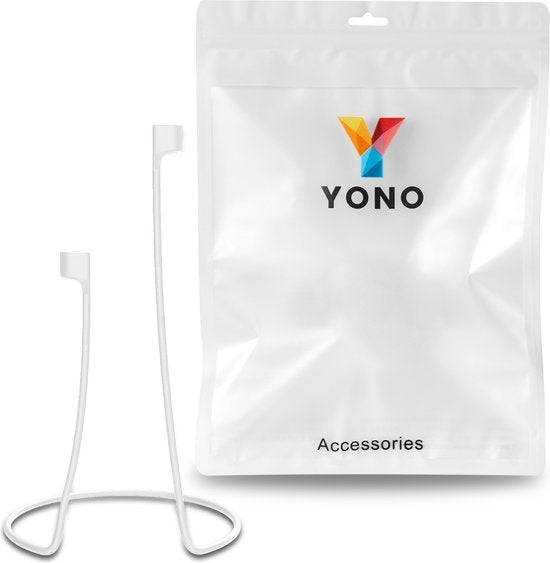 YONO Magnetische Band geschikt voor Apple Airpods - 4 3 2 1 - Pro - Siliconen Koord voor Oordopjes Draadloos - Anti Lost Strap - 80cm - Wit