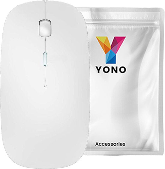 YONO Draadloze Muis met Bluetooth - Oplaadbaar - Geschikt voor Laptop, PC en Mac - Wit