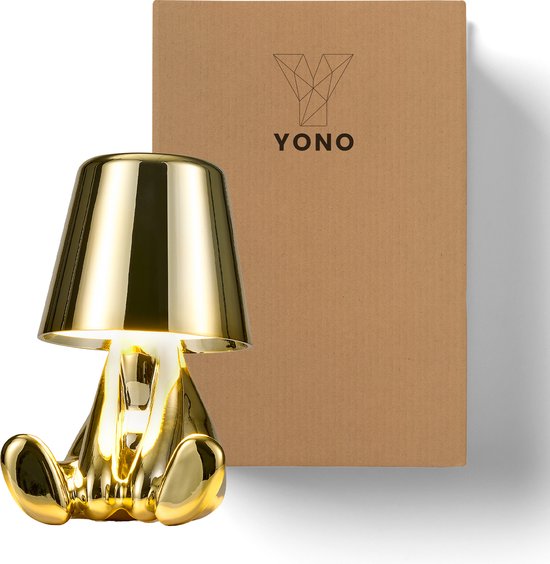 YONO Decoratieve Tafellamp Oplaadbaar - Nachtlampje Slaapkamer - Bureaulamp Woonkamer - Woondecoratie Beelden en Figuren - Wie - Goud