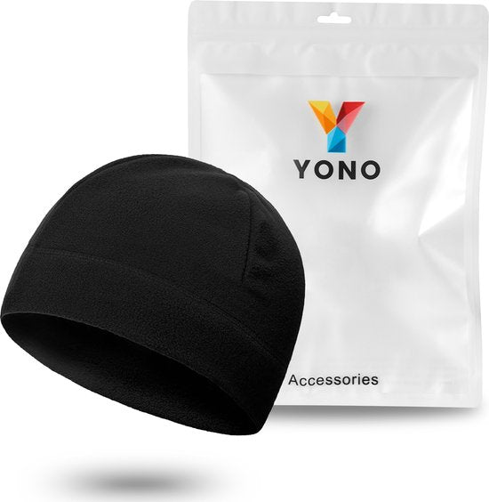 YONO Thermo Muts - Helmmuts Fleece - Fiets Muts voor onder Helm - Heren en Dames - Winter - Zomer - Zwart