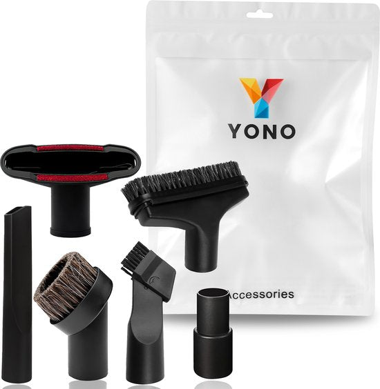 YONO Stofzuiger Zuigmond Set - 6 Stuks - Universeel Opzetstuk - geschikt voor Miele - Philips - AEG - Karcher - Bosch - Borstel - Mondstuk - Hulpstukken - Onderdelen