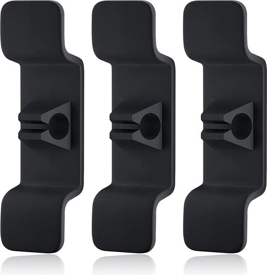 YONO Kabel Haspel Zelfklevend - Mini Organiser - Kabelhaspels voor Keuken Apparaten - Kabelhouder Binders - Zwart - 3 Stuks