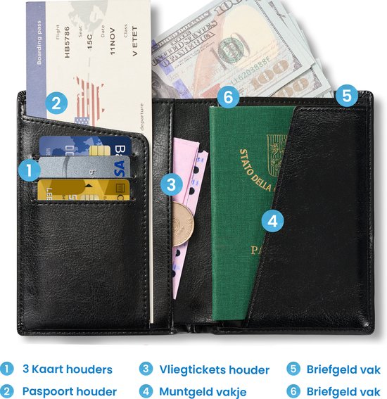 YONO Paspoort Hoesje - Paspoorthouder Kunstleer - Houder - Cover - Mapje - Bruin