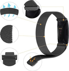YONO Bandje geschikt voor Fitbit Inspire/HR/2 - Milanees - Zwart – Small