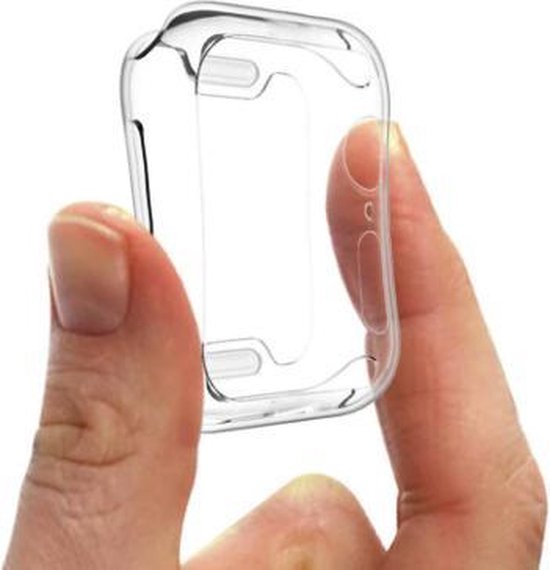 Bumper geschikt voor Apple Watch 40mm series 4/5/6 – Siliconen Case Screenprotector Hoesje – Transparant
