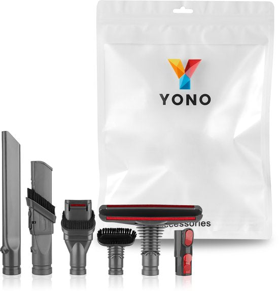 YONO Opzetstuk Accessoires Set geschikt voor Dyson V15 V11 V10 V8 - Mondstuk - Zuigmond - Borstel - Onderdelen Steelstofzuiger - 6in1 Accessoires