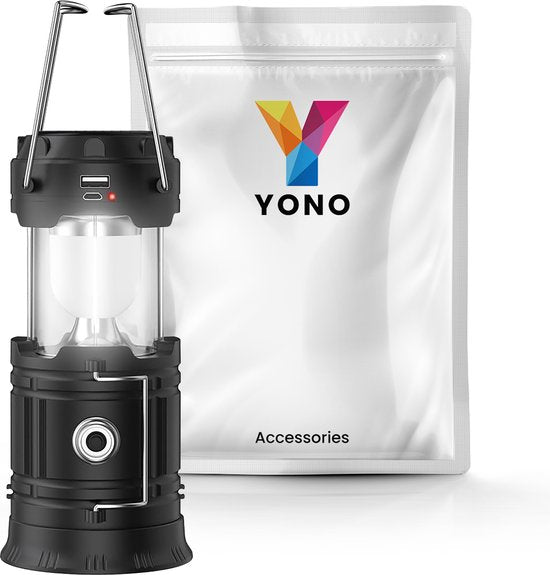 YONO LED Lantaarn Oplaadbaar - Camping Lamp - Kampeerlamp - Tentlamp - Windlicht - 1 Stuk