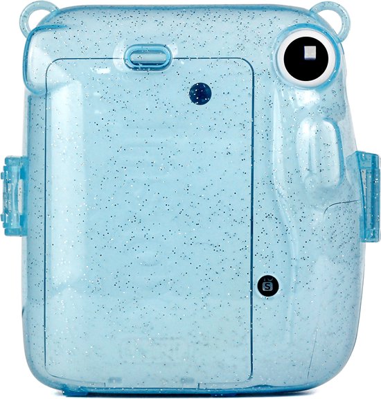 YONO Case geschikt voor Fujifilm Instax Mini 11 - Hoesje met Draagriem - Transparant - Blauw