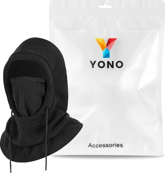 YONO Balaclava Muts - Losse Capuchon - Bivakmuts Fleece - Nekwarmer - Ski Mask Winter - Zwart
