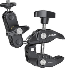 Ulanzi R094 Super Clamp statiefklem - Buisklem met balhoofd en Magic Arm - Tot 6 centimeter dik - 3/8 inch schroefgat