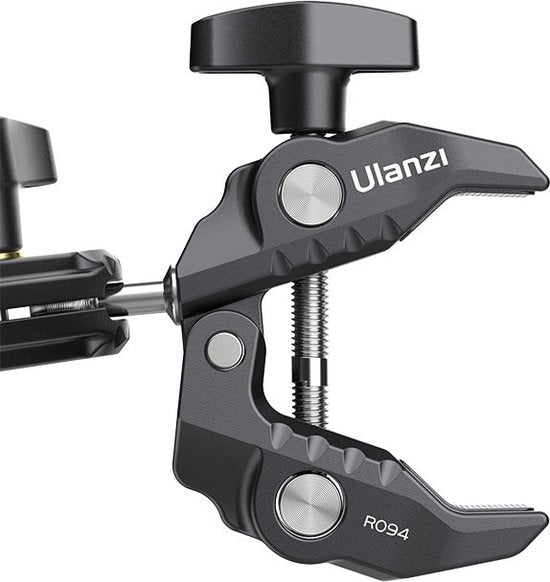 Ulanzi R094 Super Clamp statiefklem - Buisklem met balhoofd en Magic Arm - Tot 6 centimeter dik - 3/8 inch schroefgat