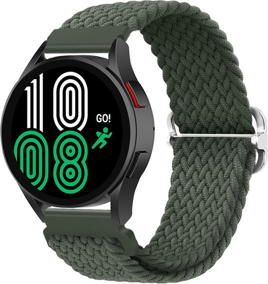 YONO Nylon Stretch Bandje 22mm - Horlogebandje geschikt voor Samsung Galaxy Watch 46mm / 3 (45mm) / Gear s3 - Polar Vantage M2 / Grit X - Huawei Watch GT 3 (pro) / 2 - Amazfit GTR - Donkergroen