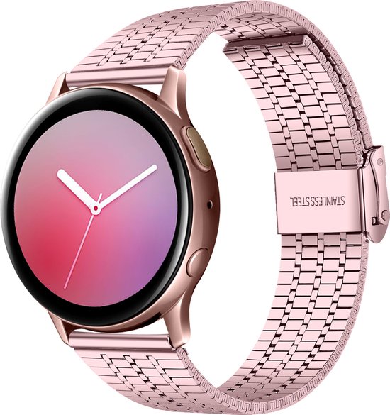 YONO Miami Schakel Bandje 22mm - Horlogebandje geschikt voor Samsung Galaxy Watch 46mm / 3 (45mm) / Gear s3 - Polar Vantage M2 / Grit X - Huawei Watch GT 3 (pro) / 2 - Amazfit GTR - Roze